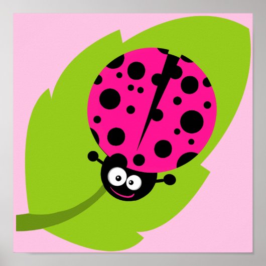 Hot Pink Ladybug Poster (Voorkant)