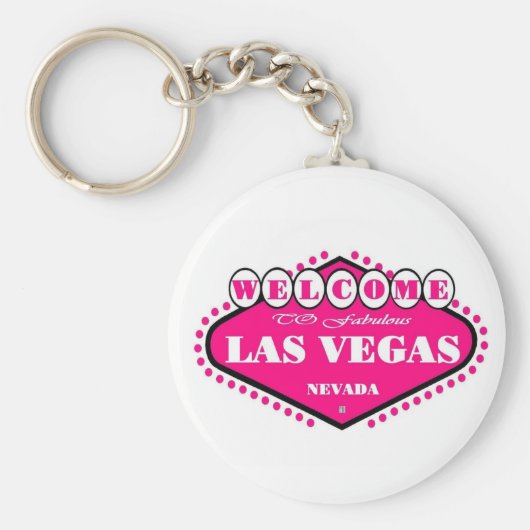HOT PINK Las Vegas Sign Sleutelhanger (Voorkant)