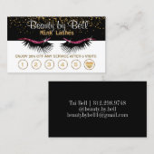 Hot Pink Lashes Loyaliteit Kaarten op zwart en wit Klantenkaartje (Voorkant / Achterkant)