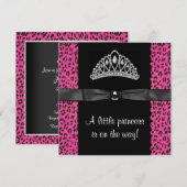 Hot Pink Leopard-Baby shower Kaart