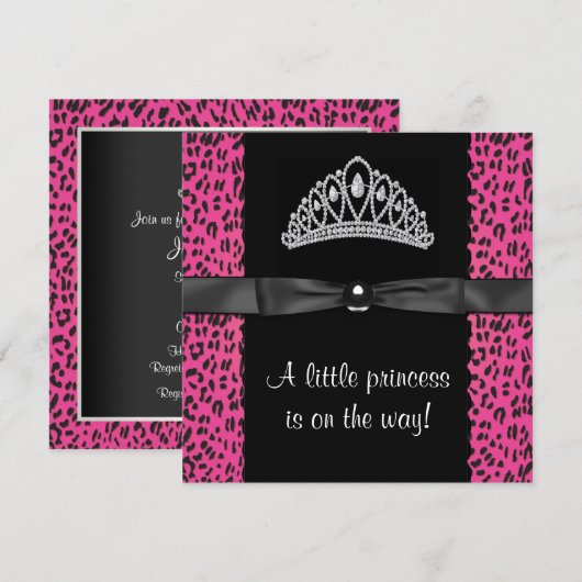 Hot Pink Leopard-Baby shower Kaart
