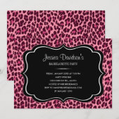 Hot Pink Leopard Bachelorette Party Uitnodiging (Voorkant / Achterkant)