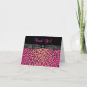 Hot Pink Leopard Bedankt Kaarten (Voorkant)
