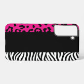 Hot Pink Leopard en Zebra Animal Print Samsung Galaxy Hoesje (Achterkant horizontaal)