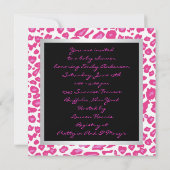 Hot Pink Leopard Girl Baby Shower Uitnodigingen (Achterkant)