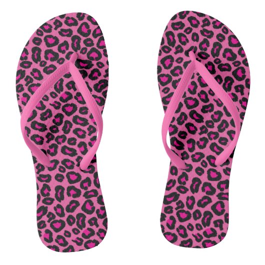 Hot Pink Leopard Girly Teenslippers (Voetbed)