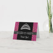 Hot Pink Leopard Princess Dank u kaarten (Voorkant)
