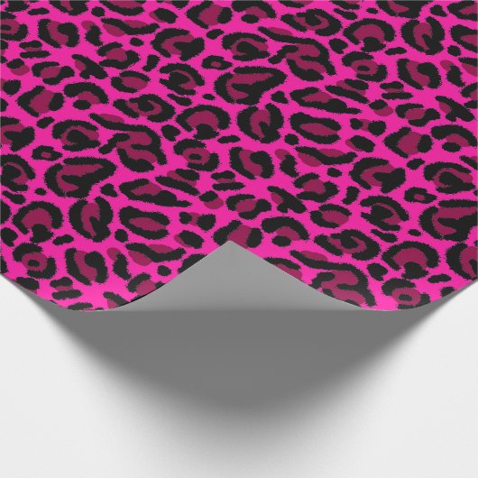 Hot Pink Leopard Print  Cadeaupapier (Hoek)