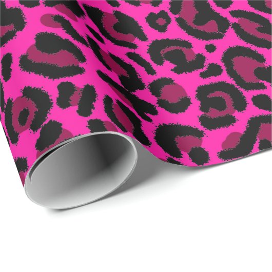 Hot Pink Leopard Print Cadeaupapier (Rol Hoek)