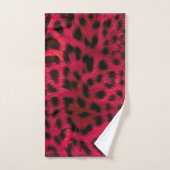 Hot Pink Leopard Print Faux Bad Handdoek (Handdoek)