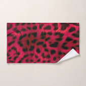 Hot Pink Leopard Print Faux Bad Handdoek (Handdoek)