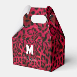 Hot Pink Leopard Print Faux  Bedankdoosjes