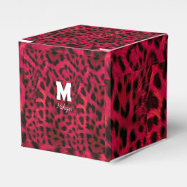 Hot Pink Leopard Print Faux  Bedankdoosjes