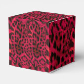 Hot Pink Leopard Print Faux  Bedankdoosjes (Achterkant)