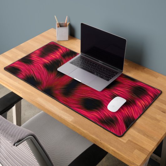 Hot Pink Leopard Print Faux Bureaumat (Kantoor 2)