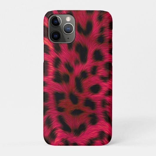 Hot Pink Leopard Print Faux  Case-Mate iPhone Case (Achterkant)