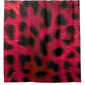 Hot Pink Leopard Print Faux Douchegordijn (Voorkant)
