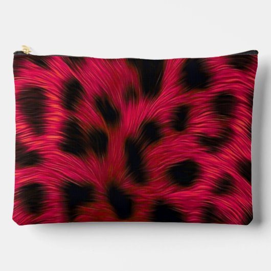 Hot Pink Leopard Print Faux Etui (Voorkant)