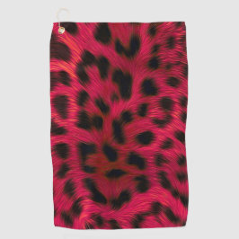 Hot Pink Leopard Print Faux  Golfhanddoek