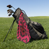 Hot Pink Leopard Print Faux Golfhanddoek (Groen)