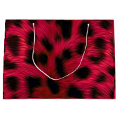 Hot Pink Leopard Print Faux Groot Cadeauzakje (Voorkant)