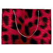 Hot Pink Leopard Print Faux Groot Cadeauzakje (Achterkant)
