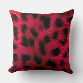Hot Pink Leopard Print Faux  Kussen