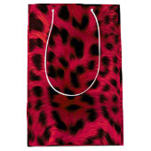 Hot Pink Leopard Print Faux Medium Cadeauzakje (Voorkant)