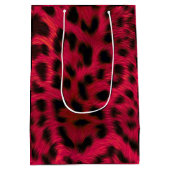 Hot Pink Leopard Print Faux Medium Cadeauzakje (Achterkant)