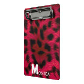 Hot Pink Leopard Print Faux Mini Klembord (Angled2)