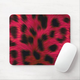Hot Pink Leopard Print Faux  Muismat