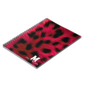 Hot Pink Leopard Print Faux Notitieboek (Linkerzijde)