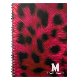 Hot Pink Leopard Print Faux  Notitieboek