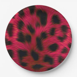 Hot Pink Leopard Print Faux  Papieren Bordje