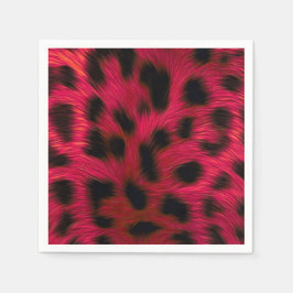 Hot Pink Leopard Print Faux  Servet