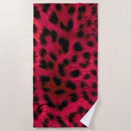 Hot Pink Leopard Print Faux  Strandlaken