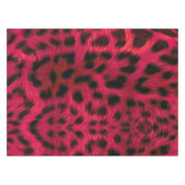 Hot Pink Leopard Print Faux Tafelkleed (Voorkant (Horizontaal))