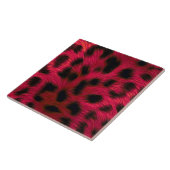 Hot Pink Leopard Print Faux  Tegeltje (Zijkant)