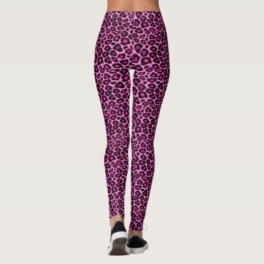 Hot Pink Leopard Print Leggings (Achterkant)