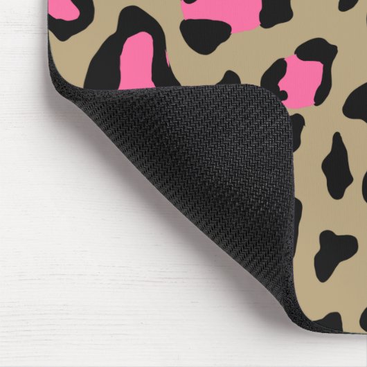 Hot Pink Leopard Print Personalized Muismat (Hoek)