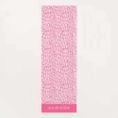 Hot Pink Leopard Print Personalized Yogamat (Achterkant)