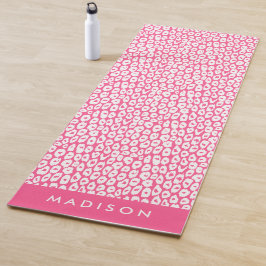 Hot Pink Leopard Print Personalized Yogamat