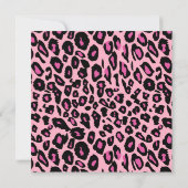 Hot Pink Leopard Quinceanera Kaart (Achterkant)