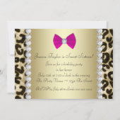 Hot Pink Leopard Sweet Sixteen Kaart (Achterkant)
