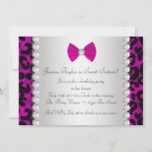Hot Pink Leopard Sweet Sixteen Kaart (Achterkant)