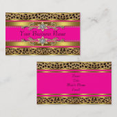 Hot Pink Leopard Visitekaartjes (Voorkant / Achterkant)