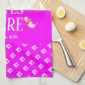 Hot Pink | LEVENDE LEVENS HIER | Stijlvol  Theedoek (Quarter Fold)