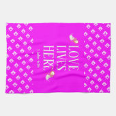 Hot Pink | LEVENDE LEVENS HIER | Stijlvol  Theedoek (Horizontaal)