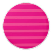 Hot Pink & Light Pink Punch Heldere Bold Stripes Keramische Knop (Voorkant)