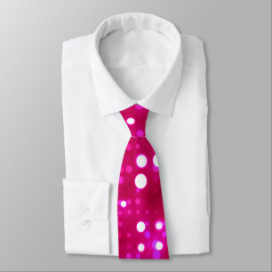 Hot Pink Lights Polka Dot Pattern Stropdas